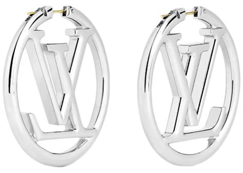 louis vuitton hoops silver|louis vuitton hoop earrings etsy.